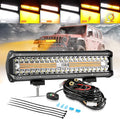 Auxbeam 12 Inch LED Light Bar, 6 Modes Strobe Amber Pod Lights Yellow Fog Light by Auxbeam