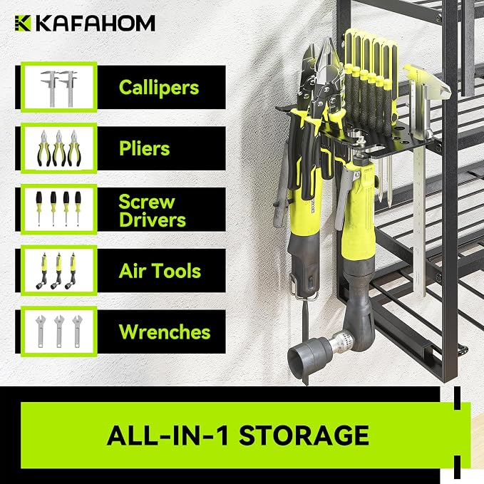 KAFAHOM Power Tool Organizer Wall Mount, 9 Drill Holders - Image 2