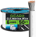 GEARit 6 Gauge Marine Electrical Primary Wire, 6 AWG Marine Grade Tinned Copper by GEARit