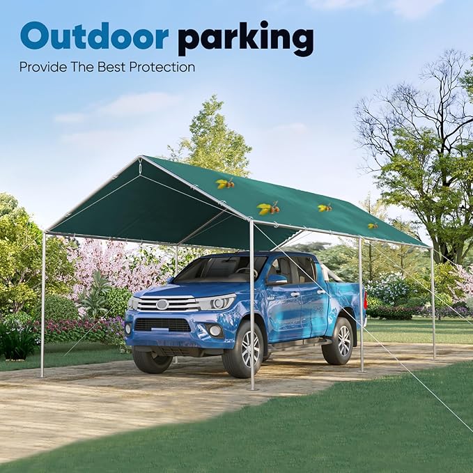 Quictent 10x20 ft Heavy Duty Car Canopy Galvanized Frame Carport Outdoor Party - Image 7