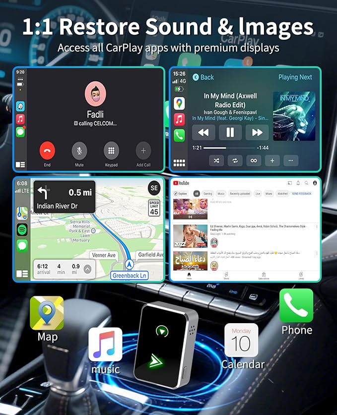 Wireless CarPlay Adapter for IPhone, 2025 Upgrade 2-in-1 CarPlay & Android Auto - Image 4