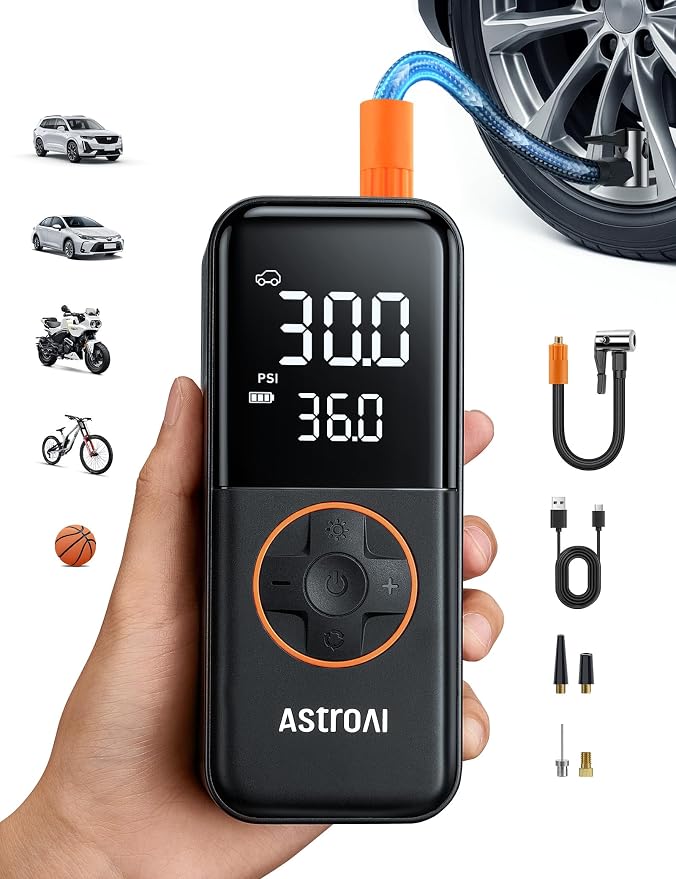 AstroAI L4 Tire Inflator Portable Air Compressor, 150PSI Portable Air Pump by AstroAI