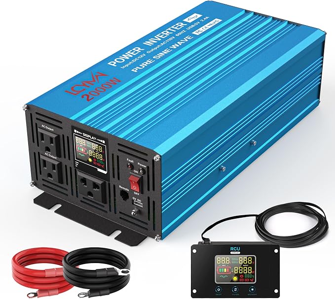 2000 Watt Inverter Pure Sine Wave DC 12V to 110V AC Power Inverters - Image 8