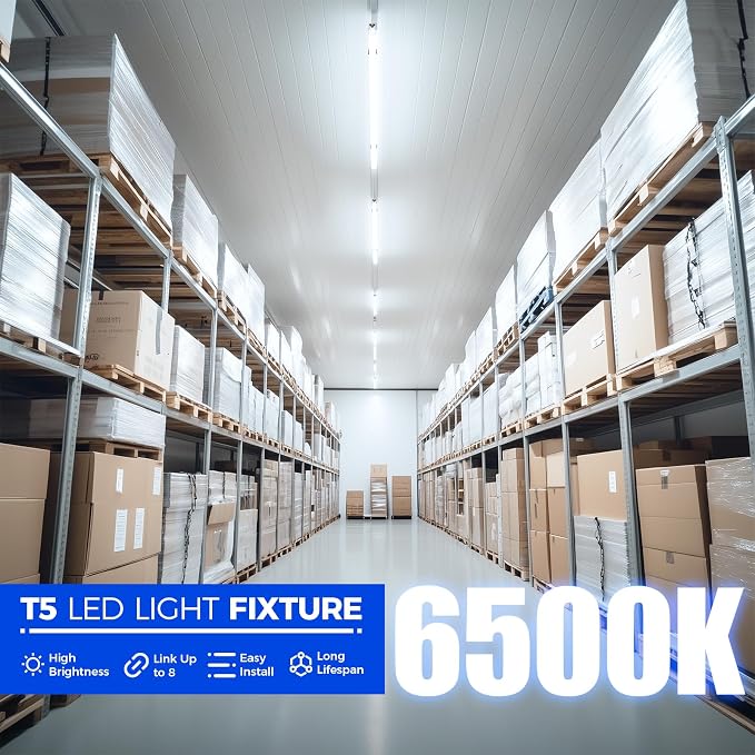 Barrina (6 Pack LED T5 Integrated Single Fixture, 6500K Super Bright White - Image 7