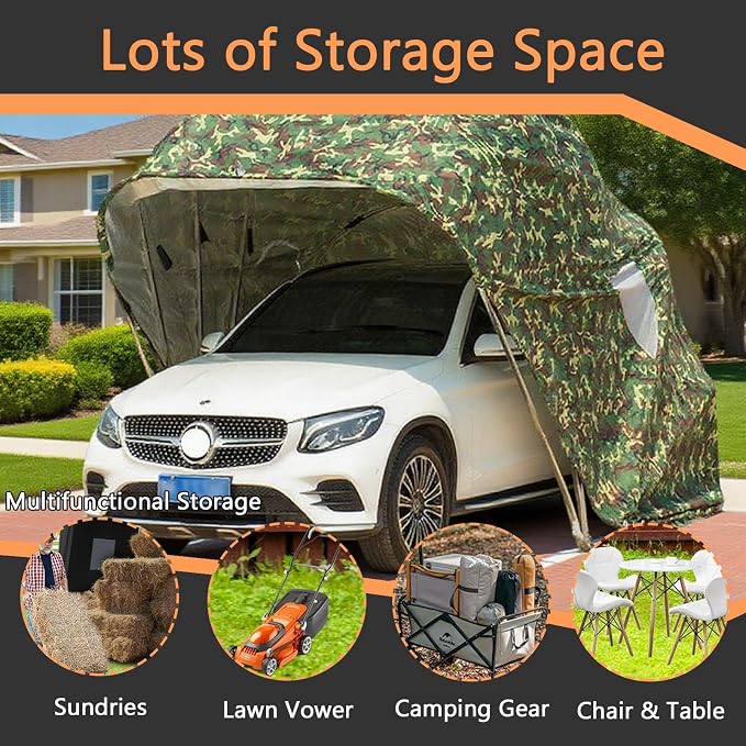 Car Port Portable Storage Shed Carport Canopy Carports Metal Carport Round - Image 7