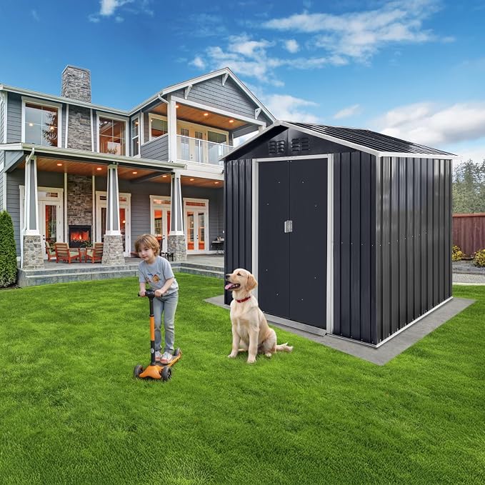 7x4.3 Ft Outdoor Storage Shed, Heavy-Duty Metal Shed - Image 2