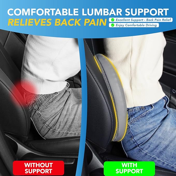 Lumbar Support Pillow for Car, Memory Foam Lumbar Pillow for Lower Back Pain - Image 4