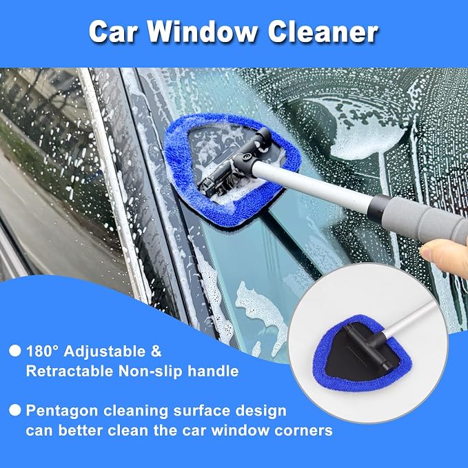 Windshield Cleaner Tool, Car Cleaning Kit Interior Cleaner, Car Detailing - Image 2