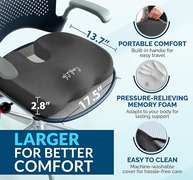 ComfiLife Premium Gel & Memory Foam Seat Cushion – Doctor Recommended Office - Image 5
