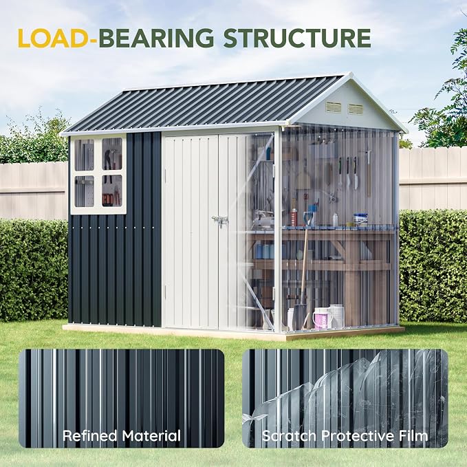 Breezz 6X8FT Outdoor Steel Storage Shed - Image 5