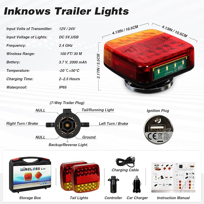 Wireless Magnetic Trailer Lights – Rechargeable LED Trailer Light Kit - Image 5