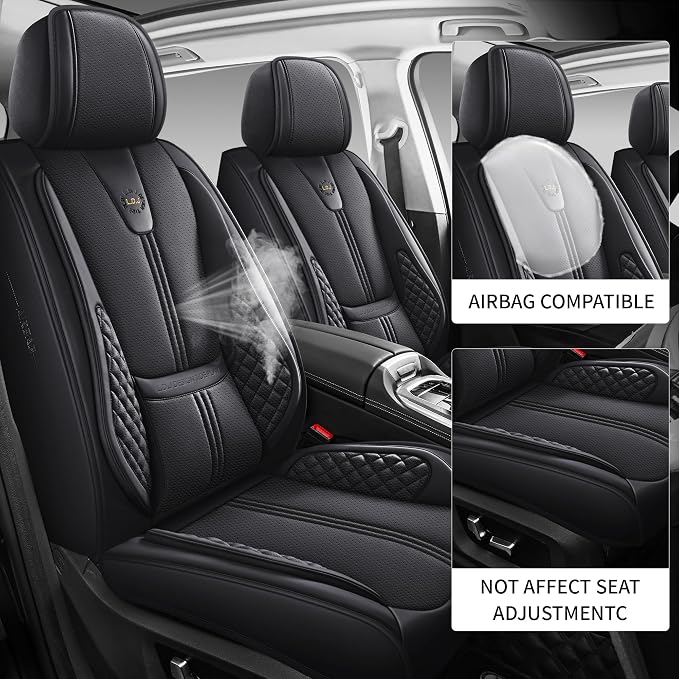 Car Seat Covers Front Only, Easy Install Luxury Leather Automotive Seat Covers - Image 3
