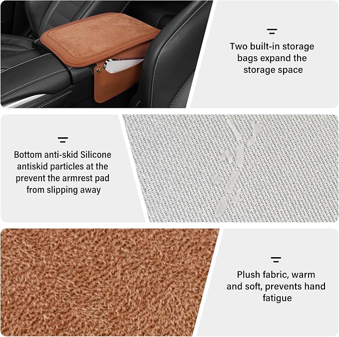 SINGARO Car Leather Center Console Cover - Image 3