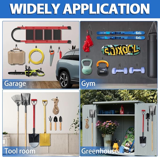 Garage Storage Hooks 14PC, Garage Wall Hooks - Image 6