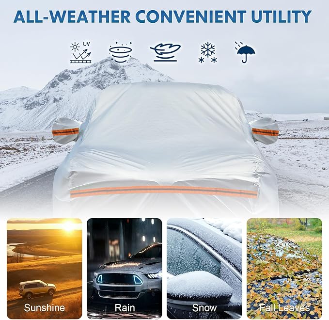 KEYOOG 6-Layer Full Car Cover is All-Weather Waterproof, Universal in All - Image 3