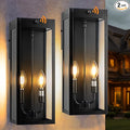 16” Dusk to Dawn Outdoor Lighting, 2 Pack Black Modern Porch Outside Lights by Brighteningspacesmoments