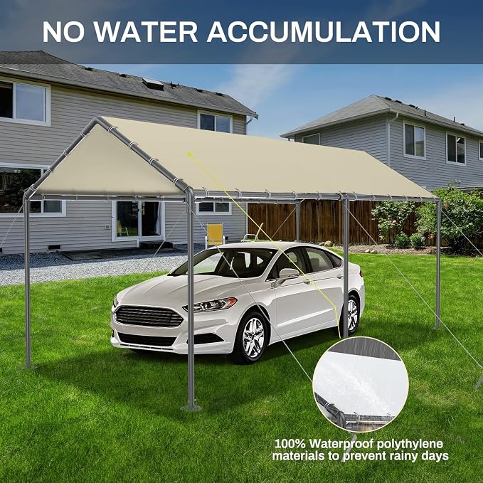 Grezone 10 x 20ft Heavy Duty Carport, Portable Car Tent Garage, All Season UV - Image 7