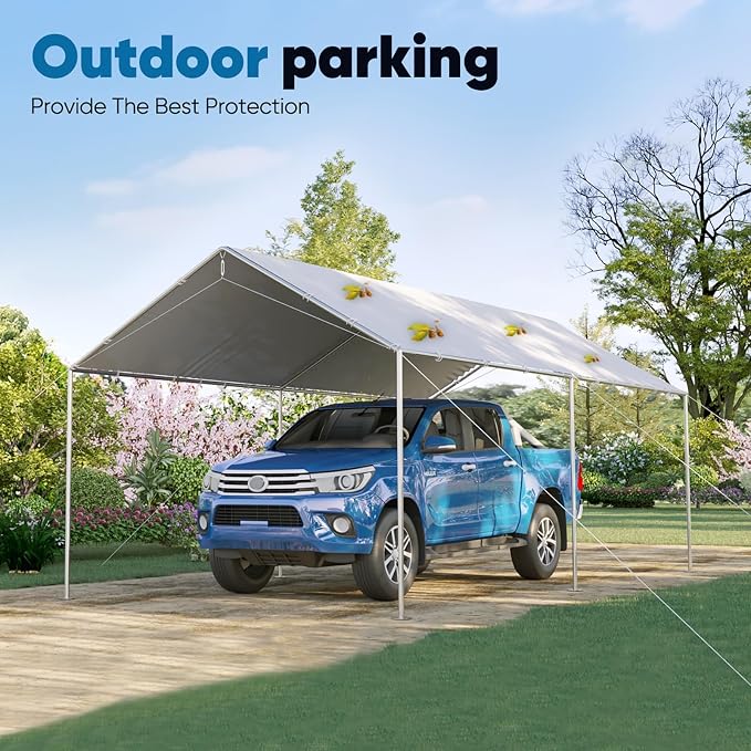 Quictent 10x20 ft Heavy Duty Car Canopy Galvanized Frame Carport Outdoor Party - Image 7