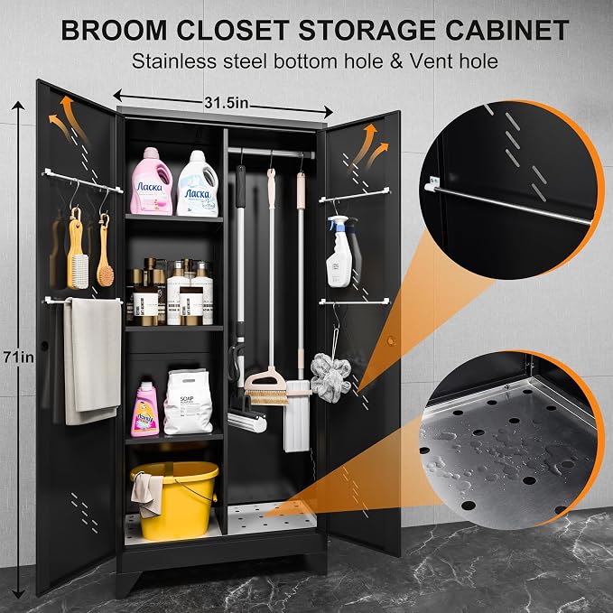 Metal Garage Storage Cabinet, Kitchen Pantry - Image 3