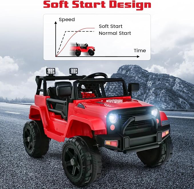 OLAKIDS Kids Ride On Truck, 12V Electric Vehicle Jeep Car - Image 7
