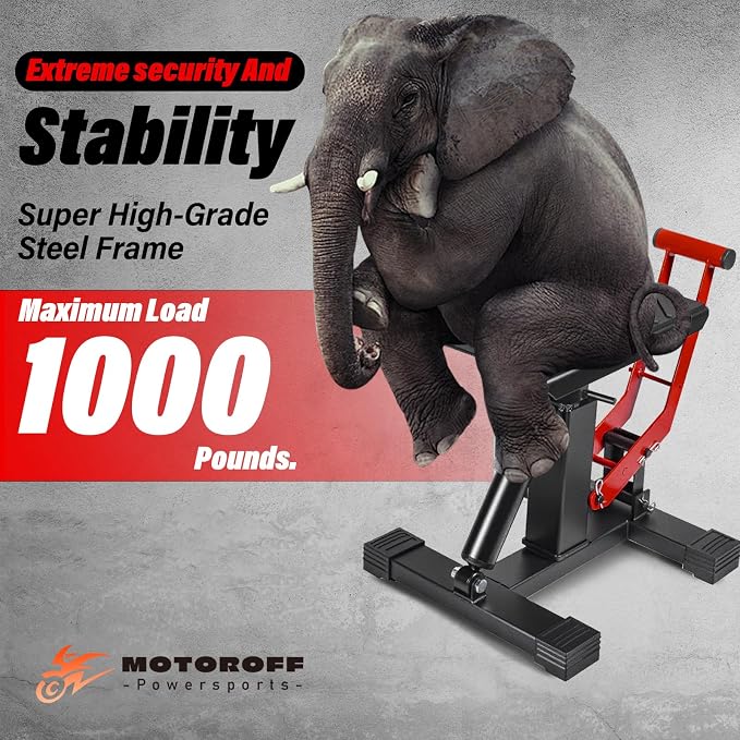 Adjustable Dirt Bike Stand & Powersport Jack 1000LBS Capacity, Heavy Duty - Image 3