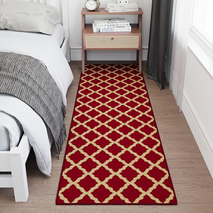 Ottomanson Hallway Runner Rug 1'10" x 7' Non Slip Trellis Area Rugs Easy to - Image 12