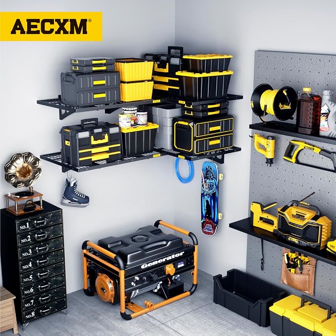 2x3ft 2Pack Wire Shelving Unit Heavy Duty Garage Storage Shelves Wall Mounted - Image 2