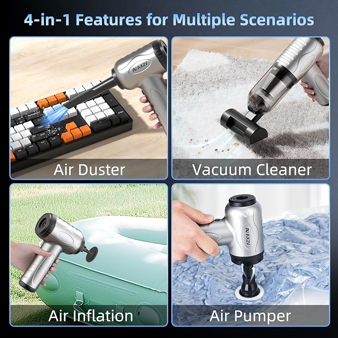 2-in-1 Car Vacuum & Air Duster, 70W/16kpa/1200000RPM/35 Mins, High Powerful - Image 3