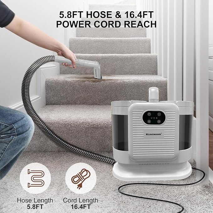 Upholstery Steam Cleaner for Couch & Furniture – 1650W 15KPa Powerful Suction - Image 6