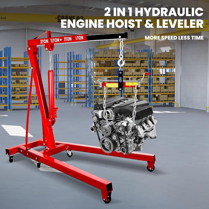 Engine Leveler 1 Ton/2209 LBS Heavy Duty Alloy Steel Engine Hoist Shop Crane - Image 5