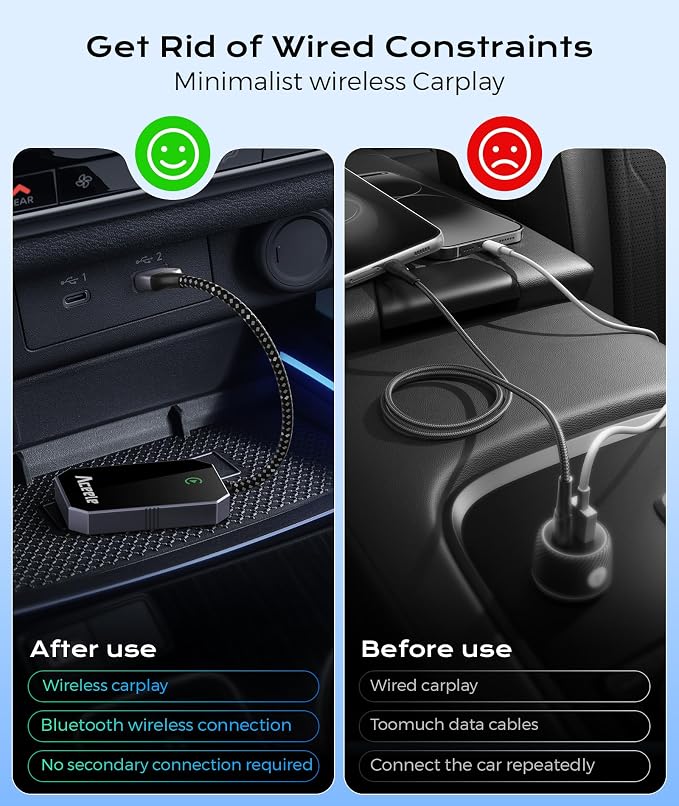Wireless CarPlay Adapter for Apple iPhone, 2025 Upgraded Converts Wired to - Image 3