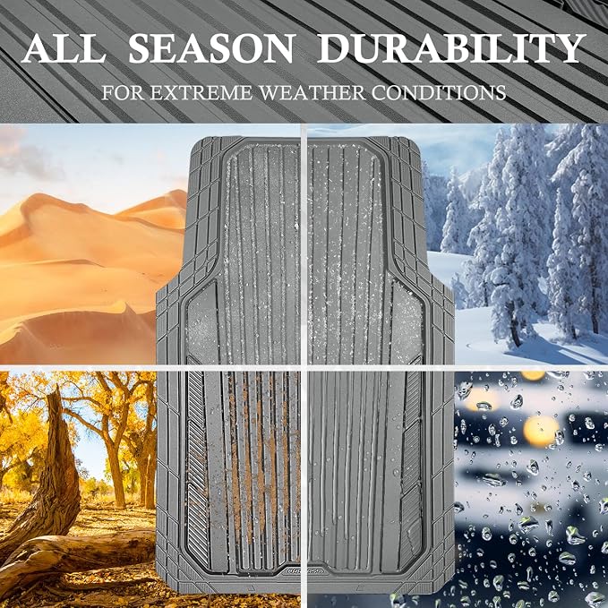 CAR PASS Heavy Duty Sporty Rubber Car Mats, Deep Dish All Weather Car Floor - Image 3