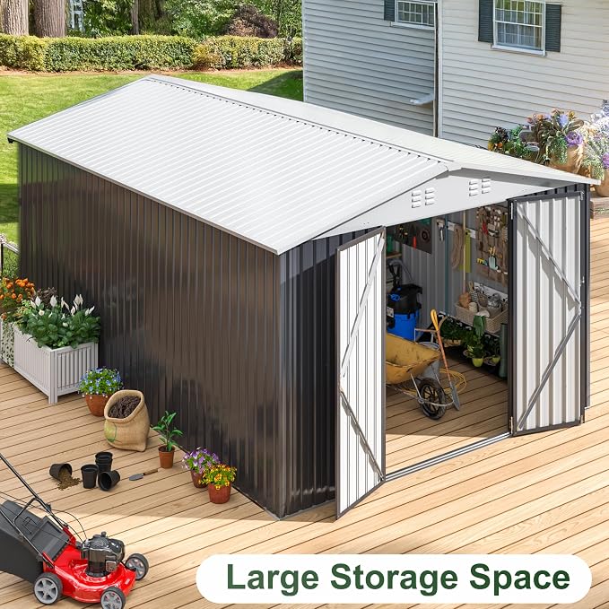WKM 10x14 Outdoor Storage Shed, Garden Shed - Image 4