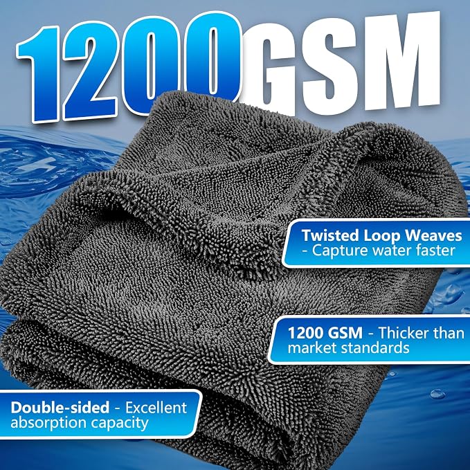 Airlab Microfiber Towels for Cars Wash Drying Super Absorbent Cleaning Cloth - Image 9
