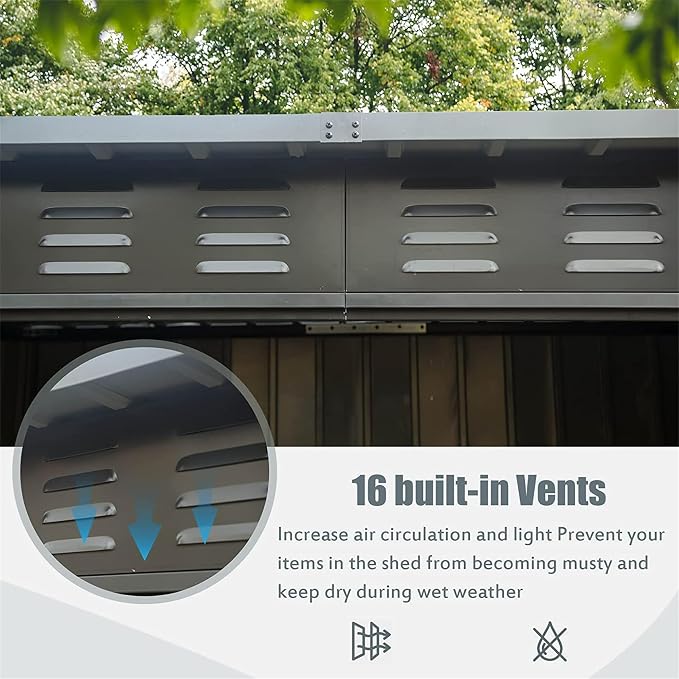 IKERY Galvanized Steel Garden Shed - Image 3