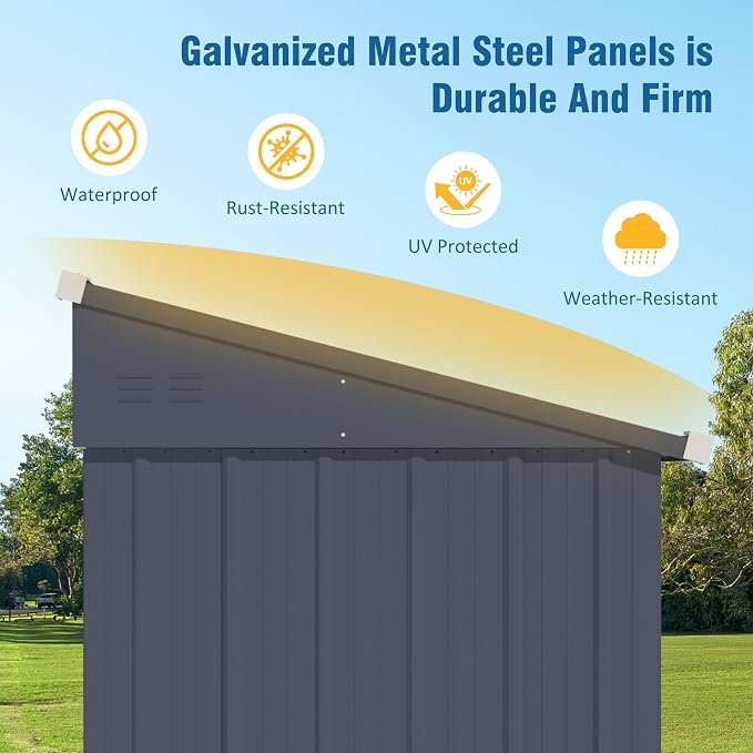 BlueWish 4'x10' Storage Shed, Outdoor Storage Shed - Image 7
