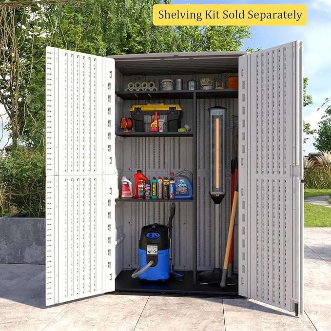 HOMSPARK Storage Shed Weather Resistance, Vertical Storage Shed - Image 6