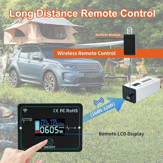 5000 Watts Power Inverter Peak 10KW, Pure Sine Wave 12V DC to 120V AC Off Grid - Image 2