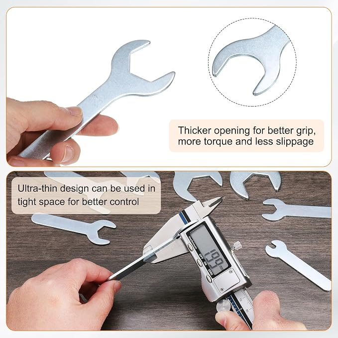 HARFINGTON 10pcs Small Wrench Open End Wrench 28x135x2.8mm Metric U-Shaped - Image 5