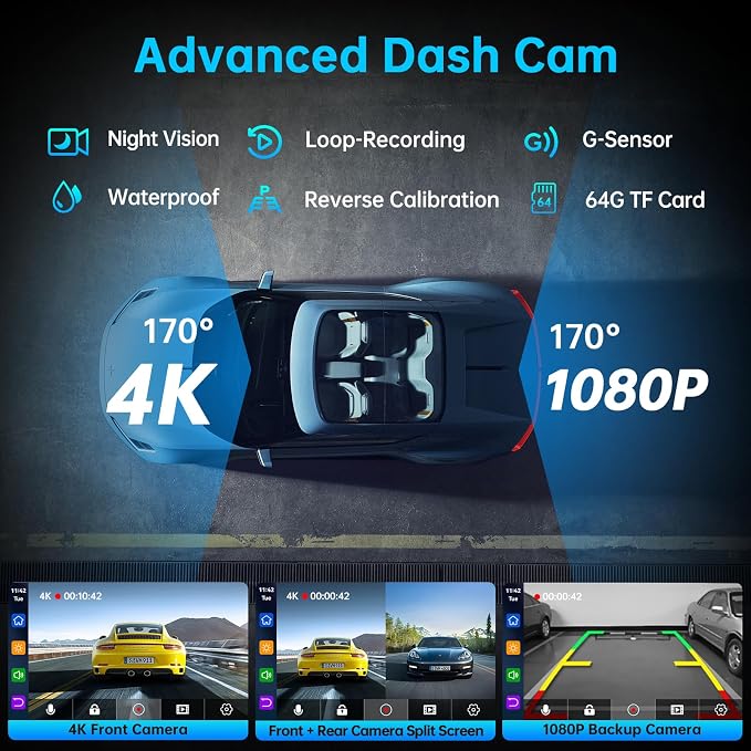 9" Wireless Apple CarPlay Android Auto Screen - Image 4