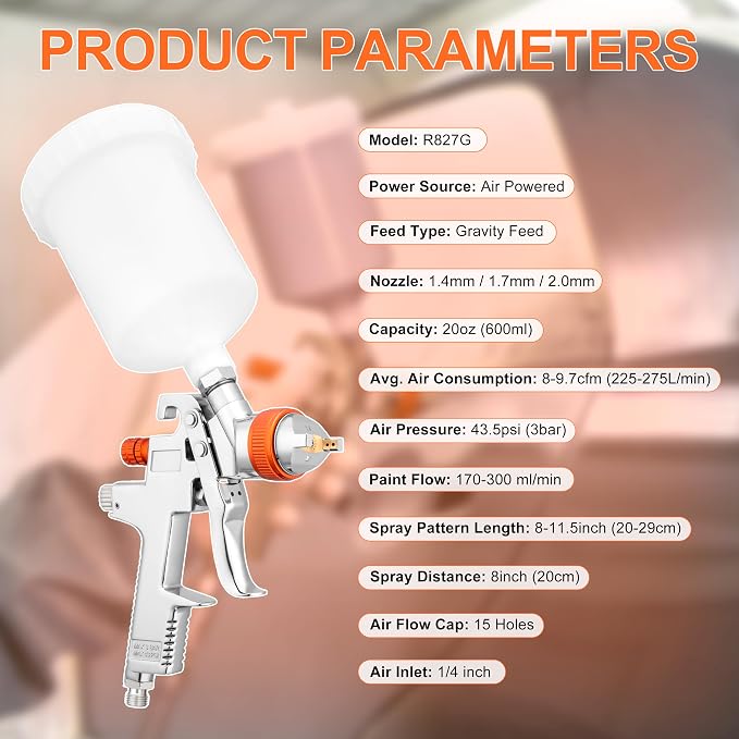 REFINE Spray Gun Kit, Auto Paint Gun - Image 7
