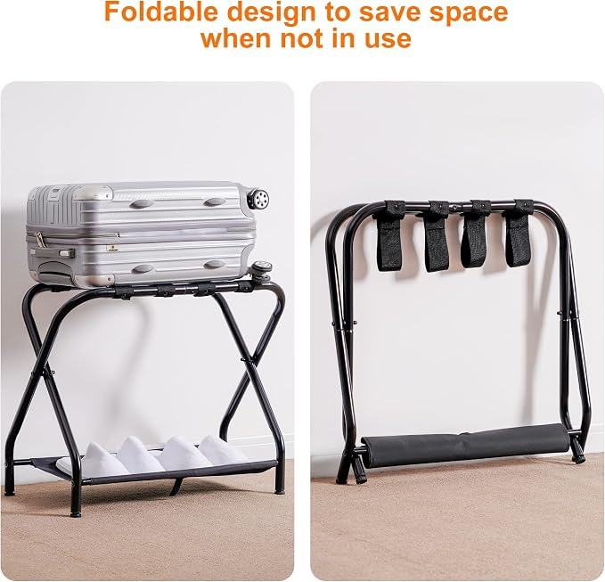 Heybly Luggage Rack, Steel Folding Suitcase Stand - Image 6