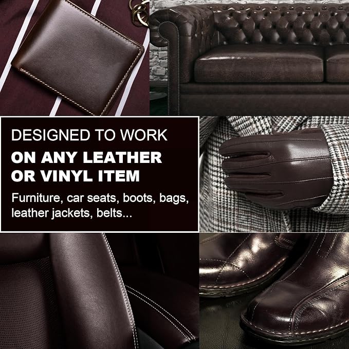 12oz Leather Recoloring Balm & 3.4oz Mink Oil Leather Conditioner kit, Dark - Image 4