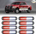 HLauto 1200T Emergency Strobe Grille Lights: 8pcs 12 LED Sync Feature Safety by HLauto