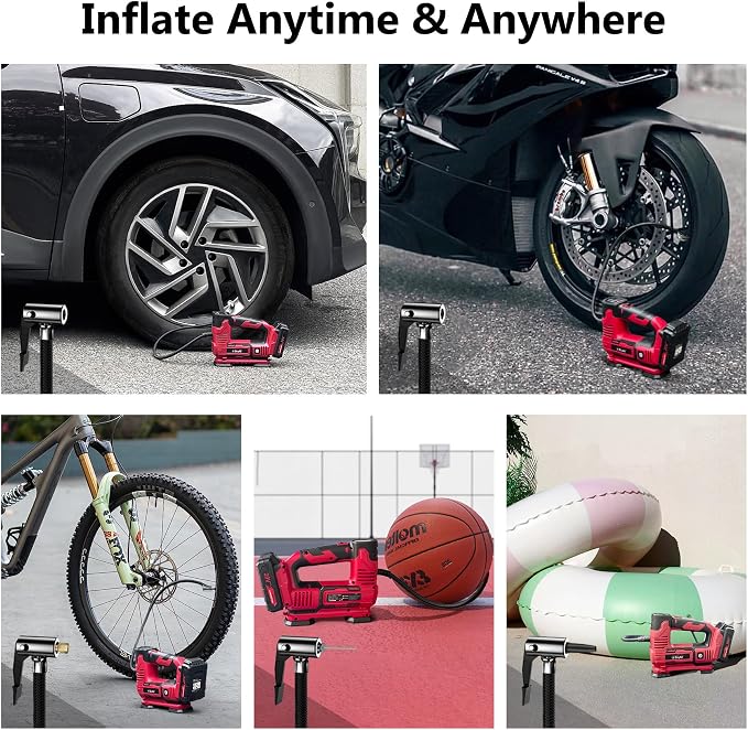 Tire Inflator Portable Air Compressor, 20V Cordless Car Tire Pump - Image 6