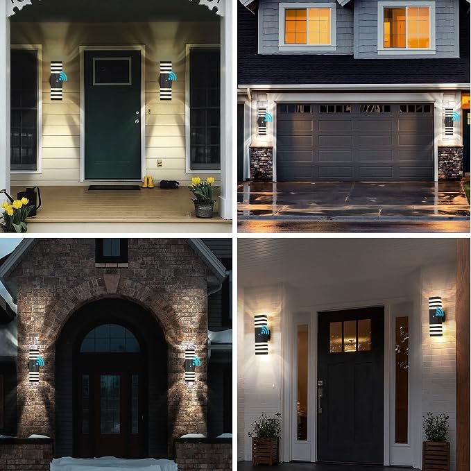 tewei 6 Pack Outdoor Wall Lights Dusk to Dawn Exterior Light Fixture, 3-Layer - Image 8