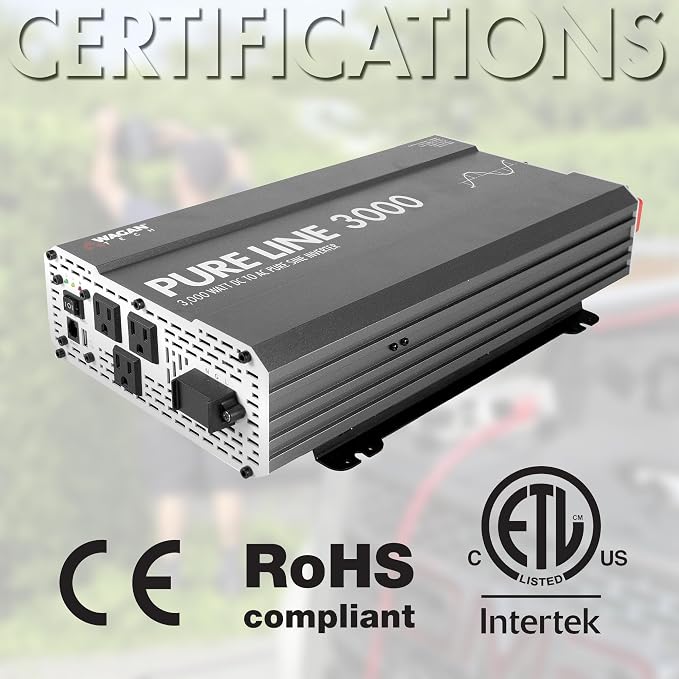 Wagan EL3810 Pure Line 3000 watt Power Inverter 6000 Watt Peak Surge Power DC - Image 6