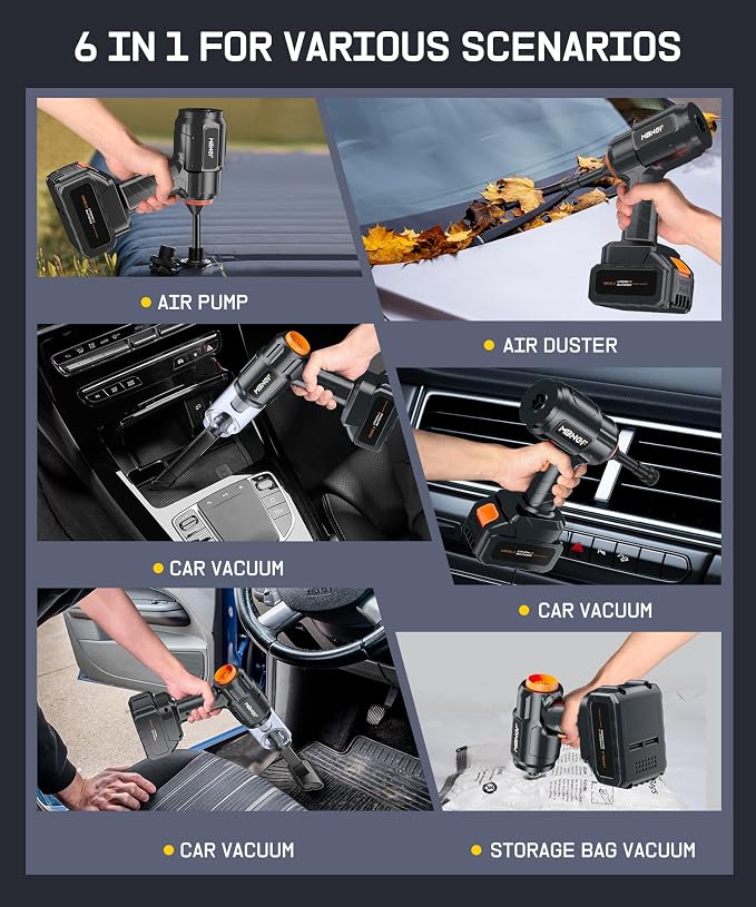 Car Vacuum Portable Cordless, High Power Suction & Blower, Wireless Handheld - Image 6