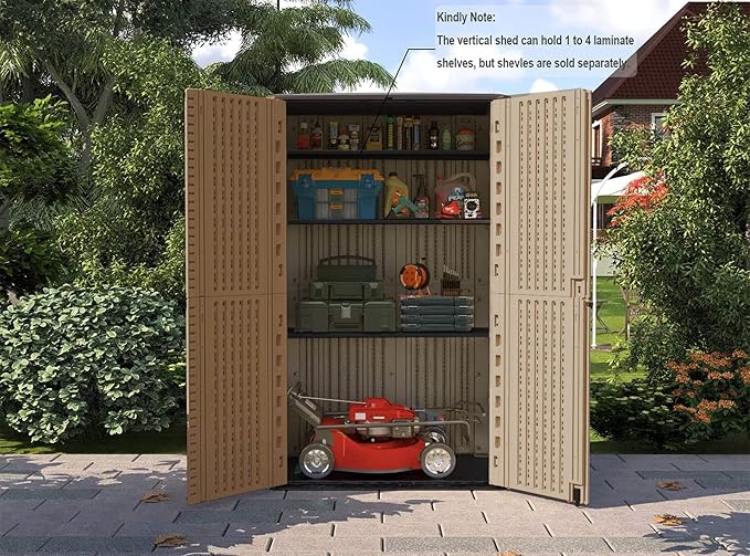 HOMSPARK Storage Shed Weather Resistance, Horizontal Storage Shed - Image 6