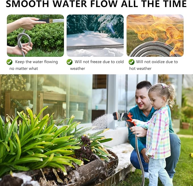 Short Garden Hose 3 Ft – Lightweight Leader Hose Extension-304 Stainless Steel - Image 6